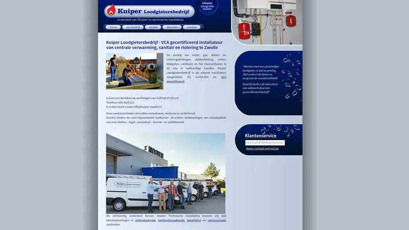 Website van Kuiper Loodgietersbedrijf