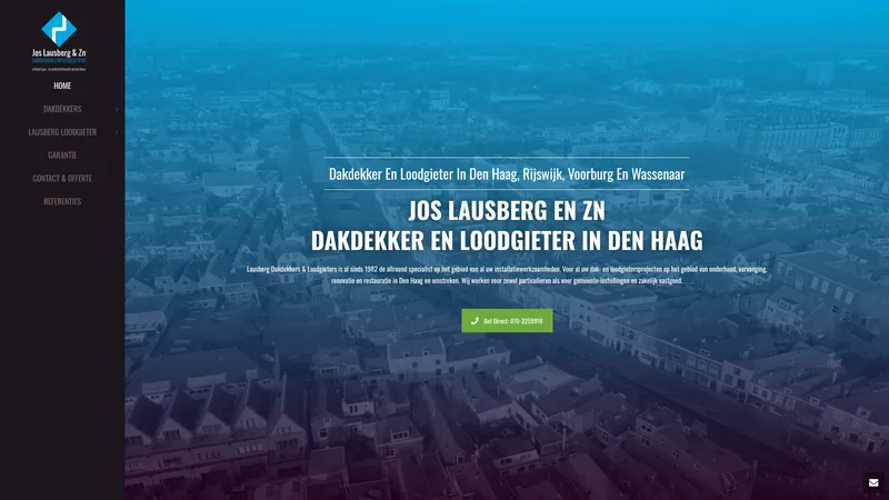 Website van Lausberg loodgieter en dakdekker Den Haag