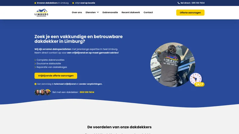 Website van Limburg Dakdekker