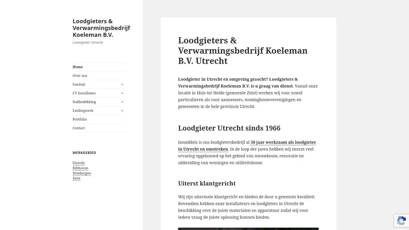 Website van Loodgieters & Verwarmingsbedrijf Koeleman B.V.
