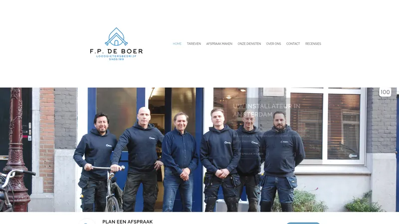Website van Loodgietersbedrijf F.P. de Boer