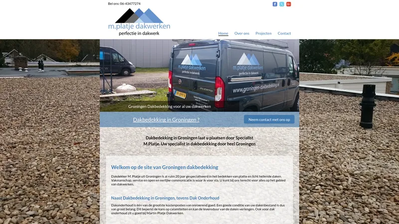 Website van M.Platje Dakwerken