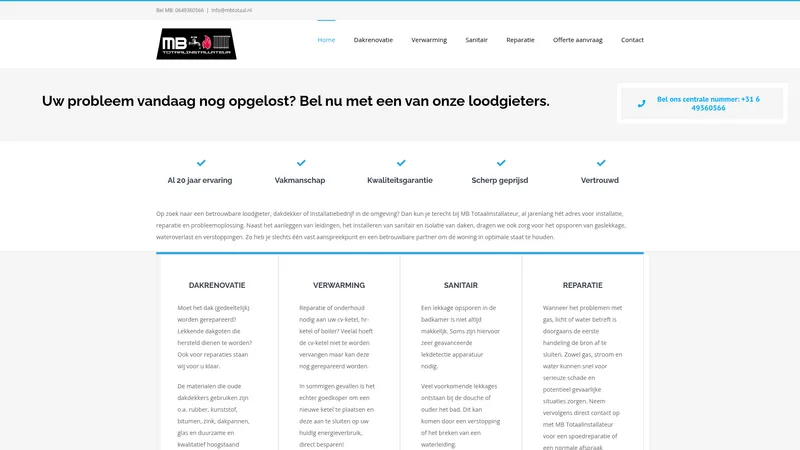 Website van MB Totaal