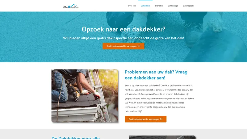Website van MvdH Dakonderhoud