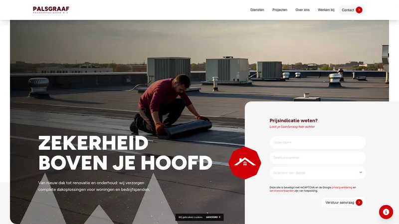 Website van Palsgraaf Dakbedekkingen BV