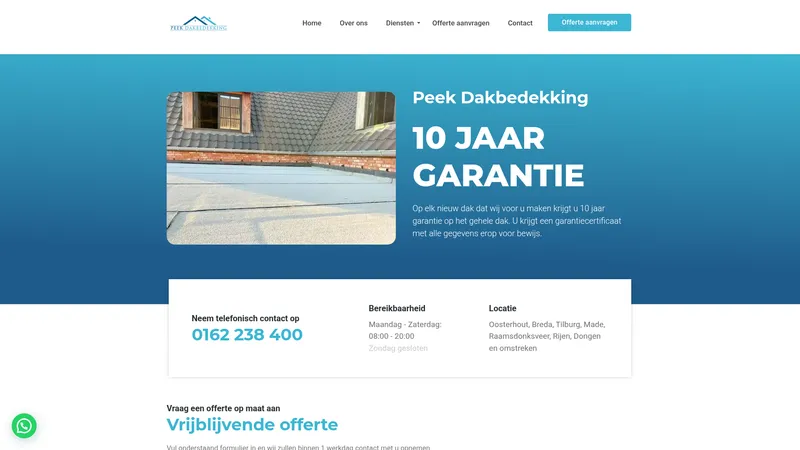 Website van Peek dakbedekking