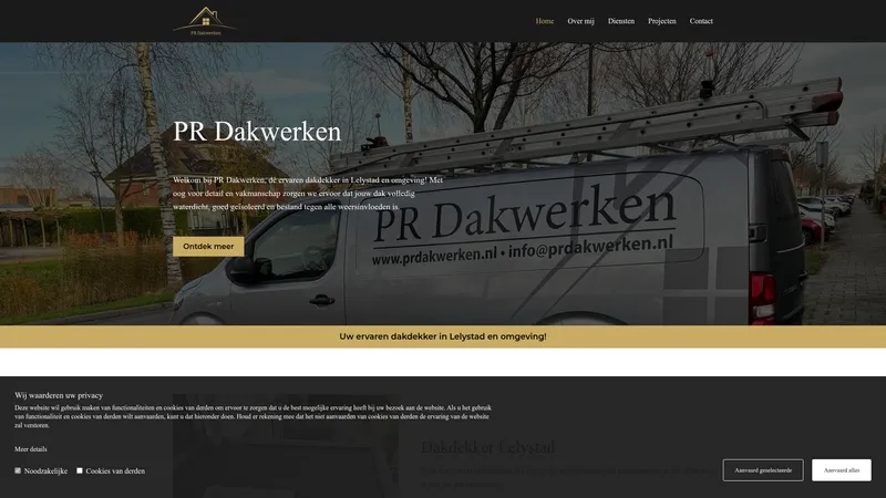 Website van PR Dakwerken