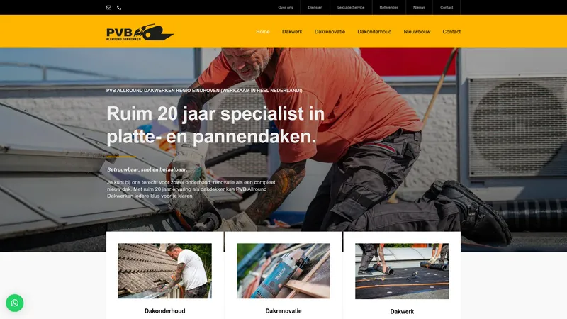 Website van PVB Dakwerken