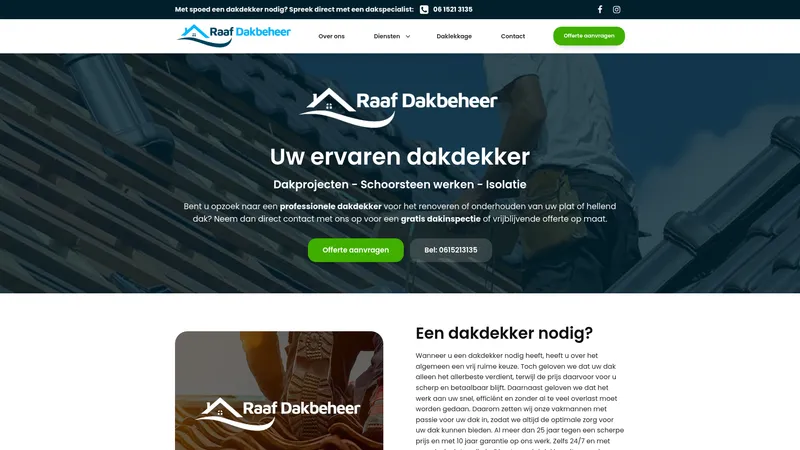 Website van Raaf Dakbeheer