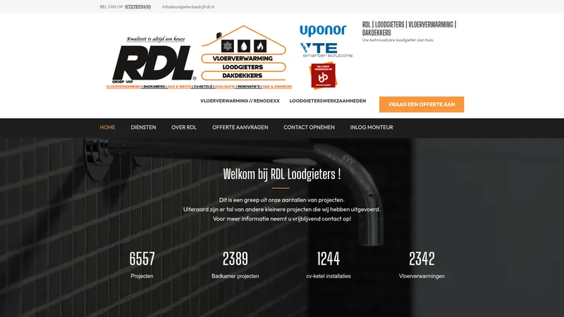 Website van RDL Groep VOF