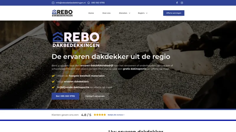 Website van REBO Dakbedekkingen