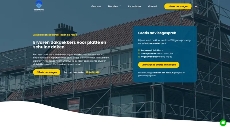 Website van Selektdak Dakdekkersbedrijf