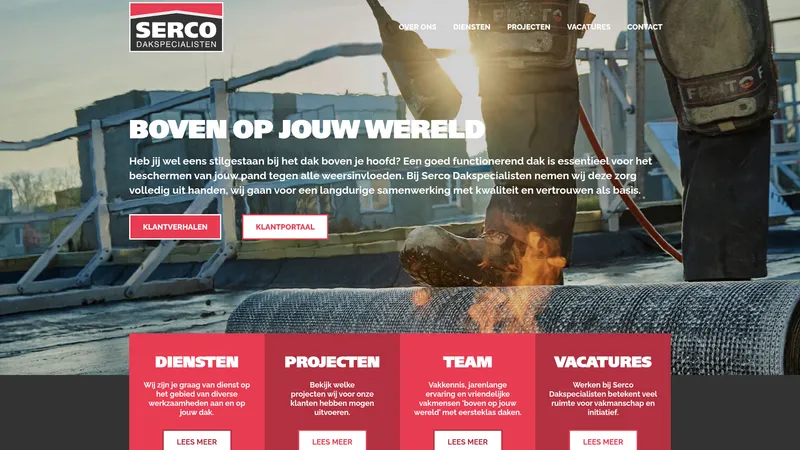 Website van Serco Dakspecialisten BV