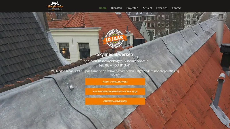 Website van Skylinedakwerken B.V