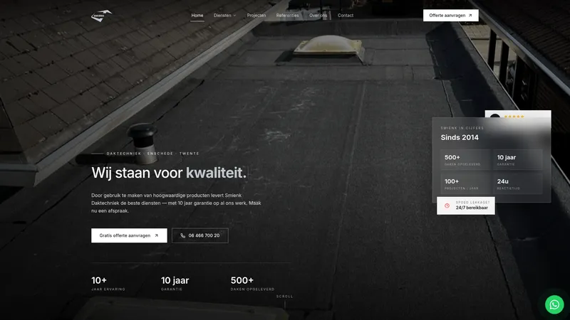 Website van Smienk Daktechniek