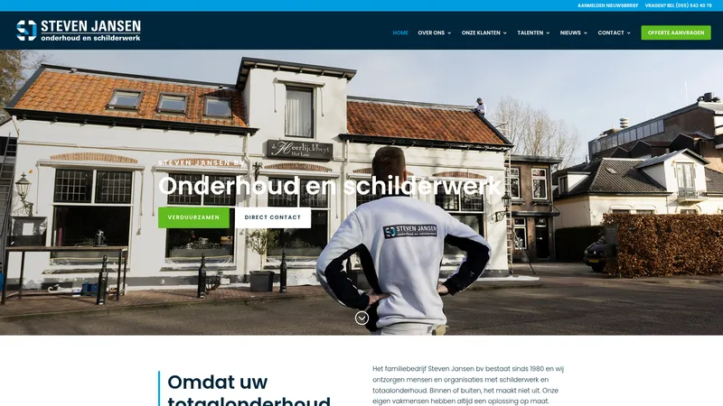 Website van Steven Jansen onderhoud en schilderwerk
