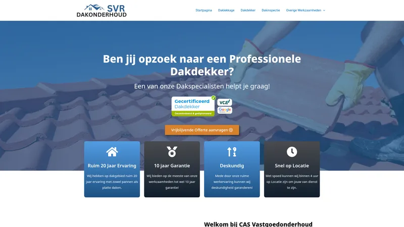 Website van SVR Dakonderhoud