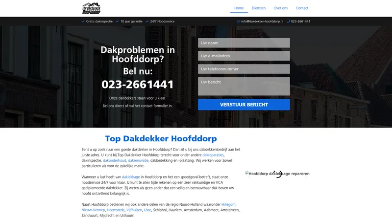 Website van Top Dakdekker Hoofddorp