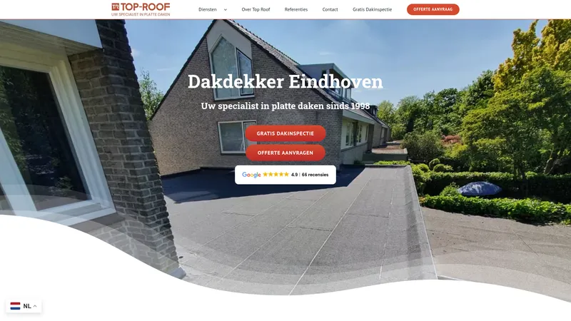 Website van Top-Roof