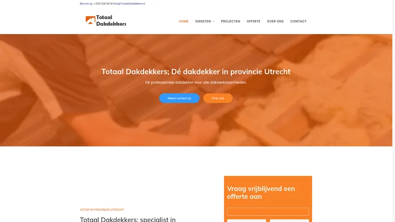 Website van Totaal Dakdekkers