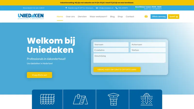 Website van Uniedaken