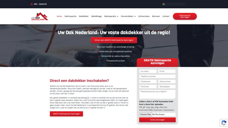 Website van Uw Dak Nederland