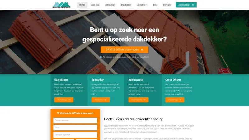 Website van Van Dooren Dakonderhoud
