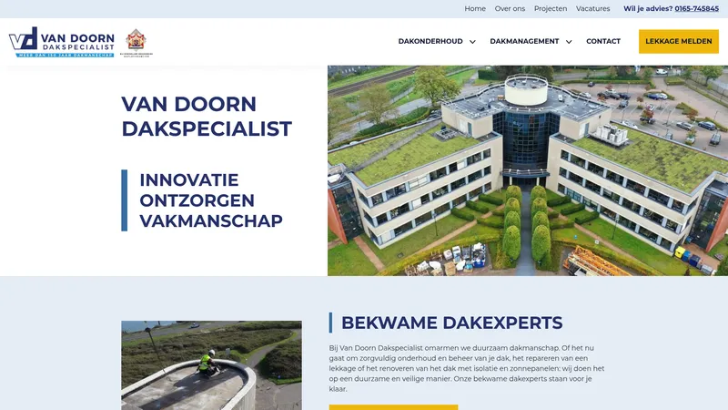 Website van Van Doorn Dakspecialist BV