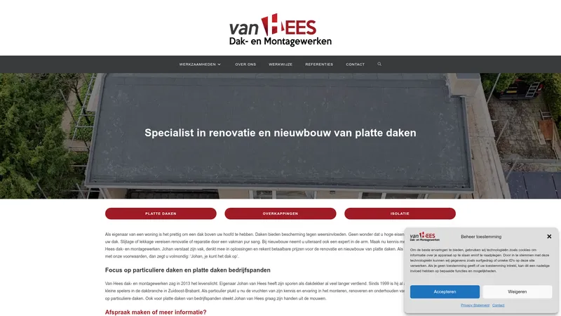 Website van Van Hees Daken