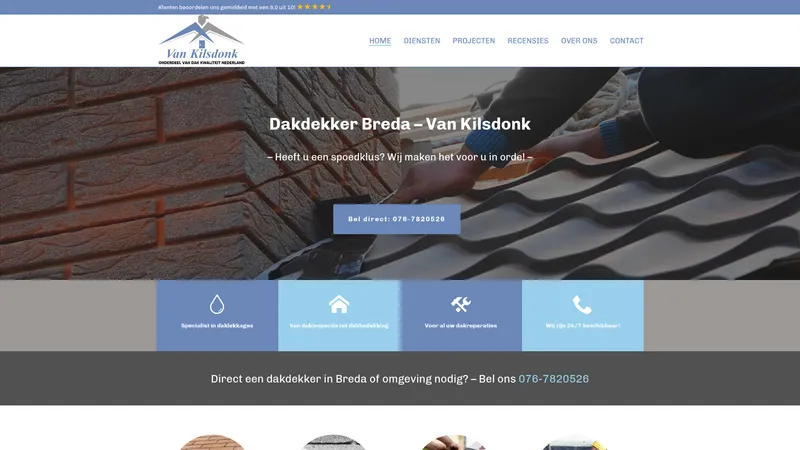 Website van Van Kilsdonk