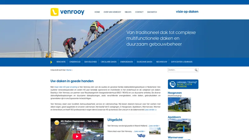 Website van Van Venrooy West BV