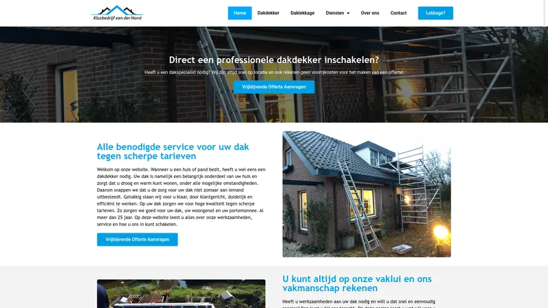 Website van VD Horst Klusbedrijf