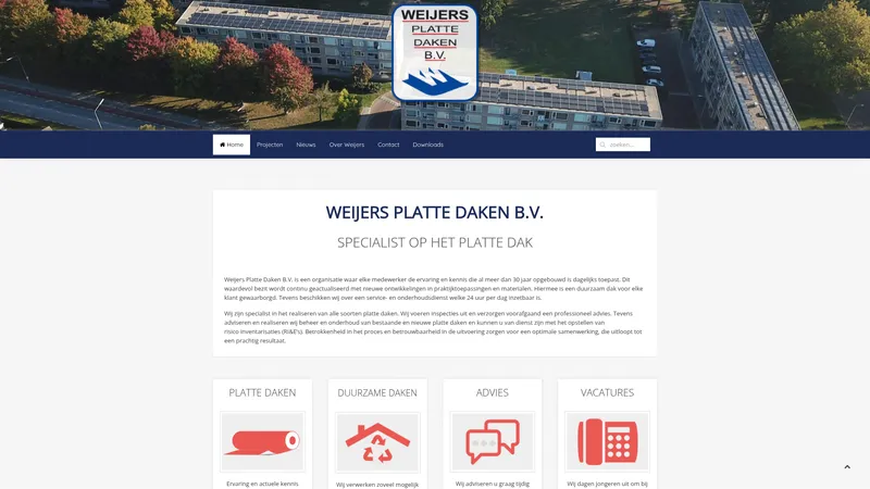 Website van Weijers Platte Daken BV