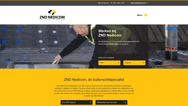 Website van Werken bij ZND Nedicom