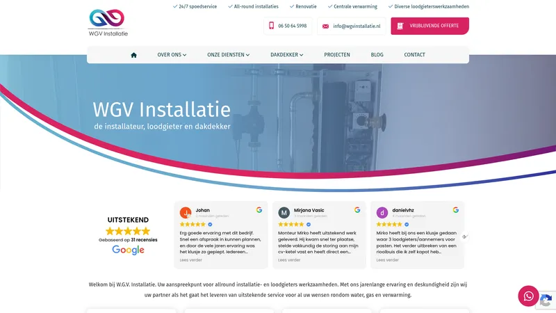 Website van WGV Installatie