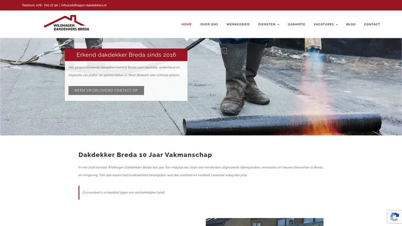Website van Wildhagen Dakdekkers