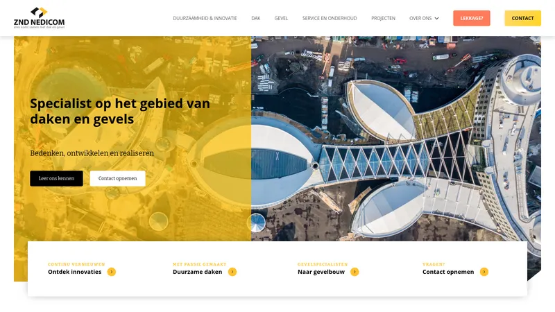 Website van ZND Dakbedekking BV